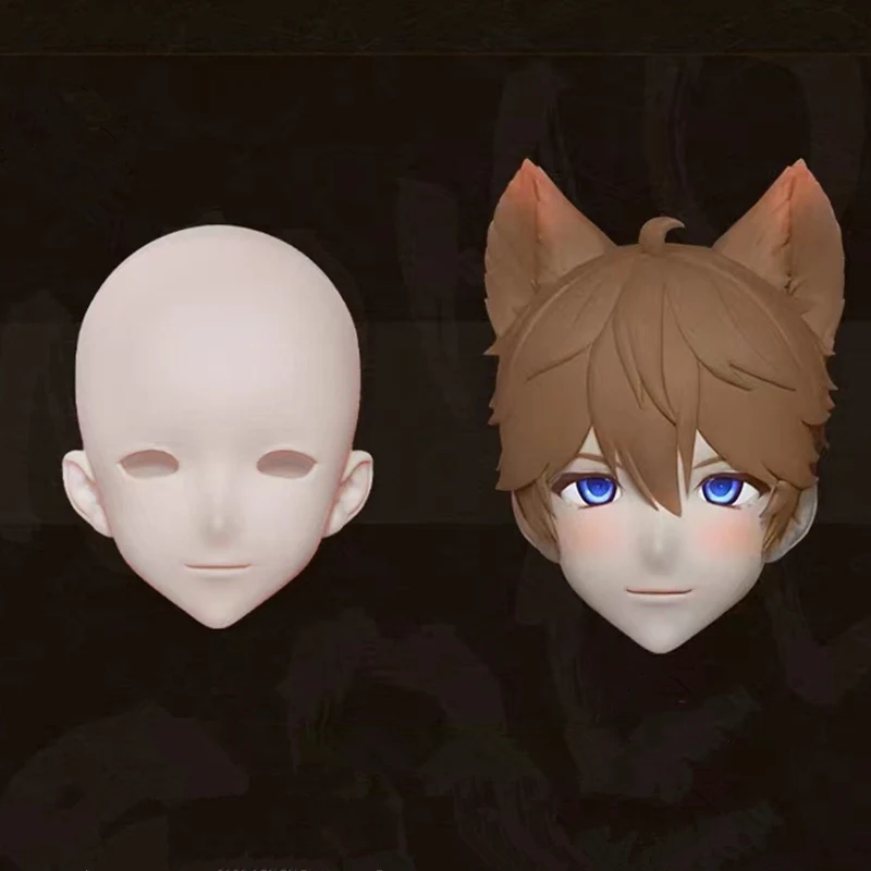 New 1/3 Bjd Head PVC No Makeup Boy Doll's Accessories Practice Makeup Toys