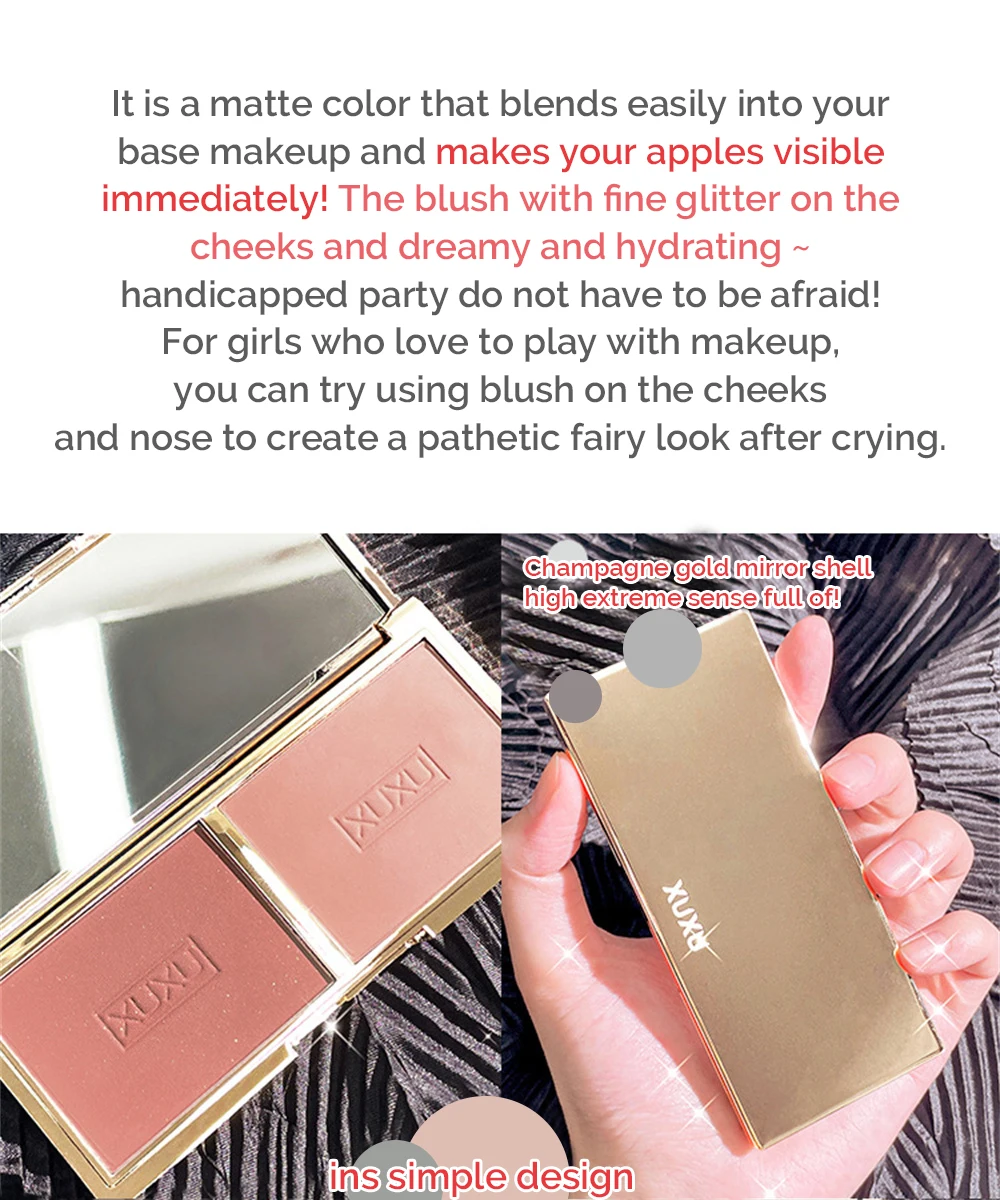 Description Picture 3 of item2 Color Blush Palette Gentle Face Pigment Rouge 1pcs Face Makeup Cheek Rouge Face Contour Blush Face Blusher Face Makeup