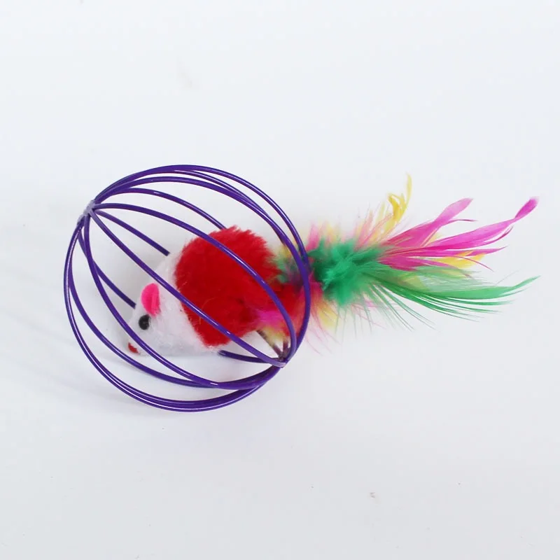 Description Picture 5 of item3pcs color random Cat Toy Caged Rat Stuffed Toys Random Color Kitten Catcher Toy Dog Funny Plaything Plush Mouse in Cage Interac