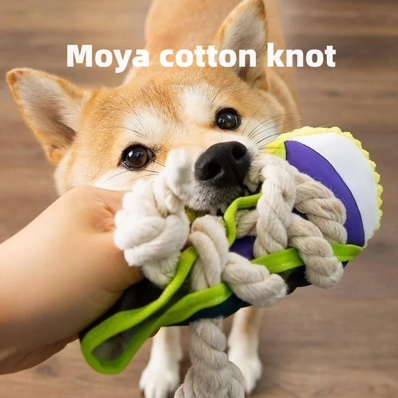 Description Picture 4 of itemDog Toys Pet Cotton Rope Slippers Sound Making Toys Dog Teeth Grinding Cleaning Teeth Built-in BB Airbag Round Ball Bell Various