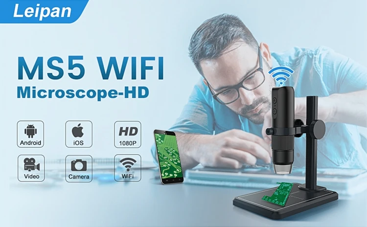 Description Picture 2 of itemEasyover 1000X WiFi Digital Microscope 8 LED HD USB Electronic Microscopes Zoom Camera Magnifier Stand For Cell Phone PC Repair