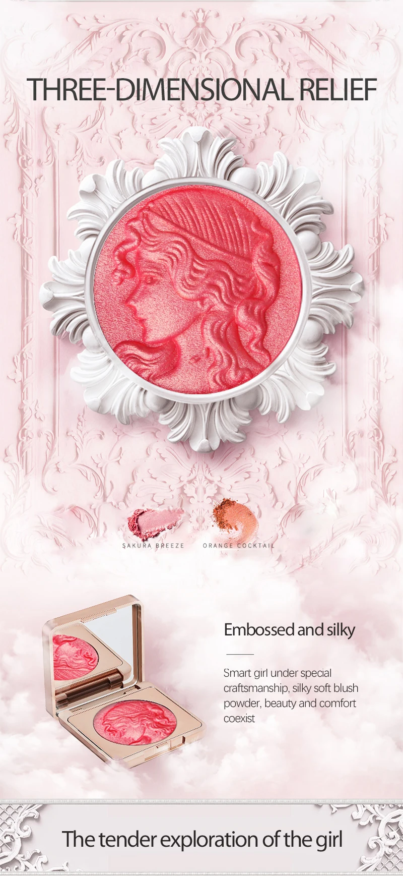 Description Picture 2 of itemFace Blusher Peach Pink Makeup Blush Palette Cheek Contour Blush Cosmetics Blusher Cream Makeup Rouge Cheek Tint Korean Makeup