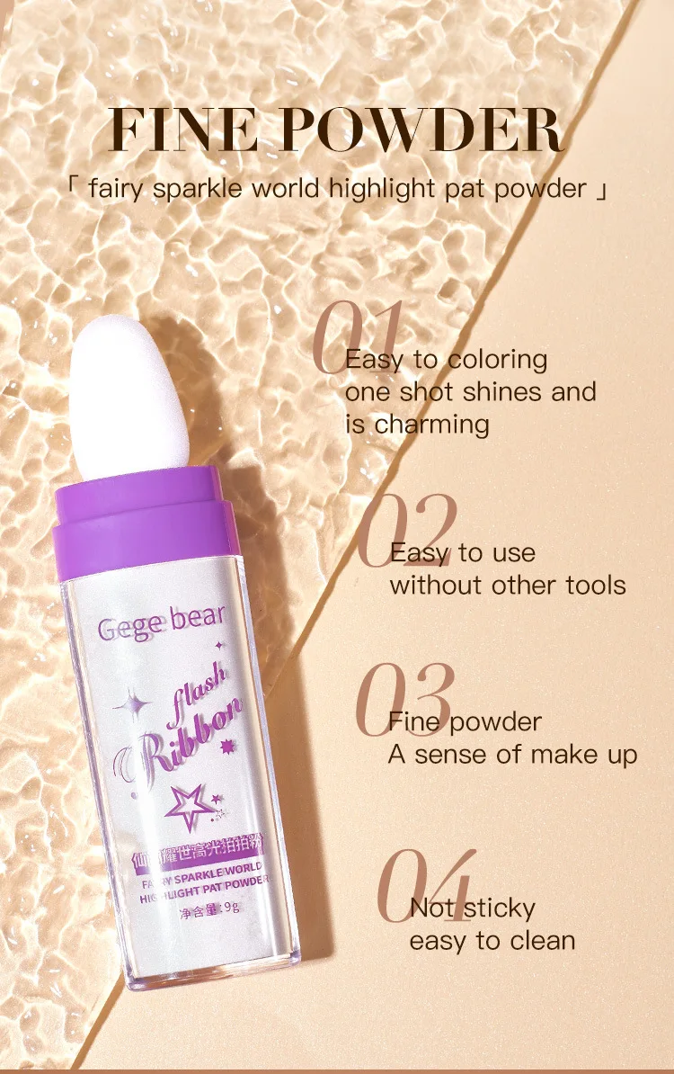 Description Picture 5 of itemHighlighter Powder White Moonlight Polvo De Hadas Glitter Shimmer Contour Shading Illuminator for Women Face Body Makeup