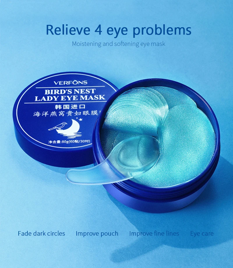 Description Picture 3 of item60pcs Hyaluronic Acid Hydrogel Collagen Eyes Patch Moisturizing Hydrating Eye Mask Stickers Anti-aging Firming Whiten Skin Care