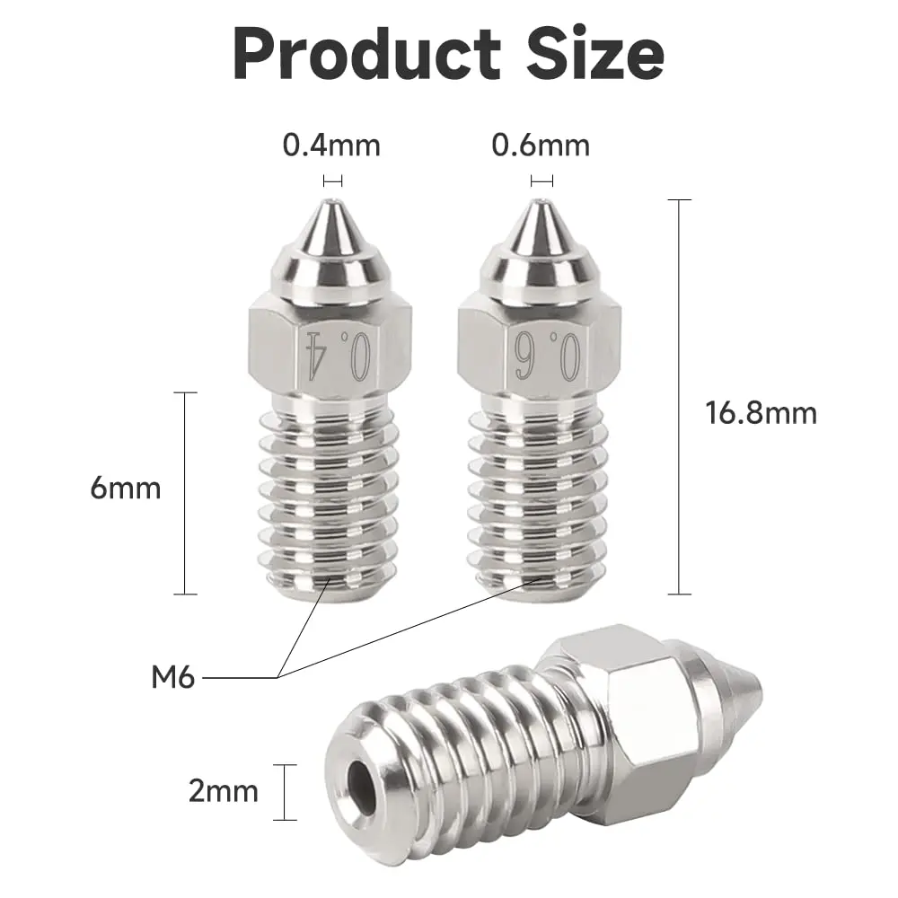 Description Picture 3 of itemEnder High Speed Nozzle Kit 2pcs 0.4/0.6mm for FDM printers equipped with Spider High-temperature and High-speed Hotend