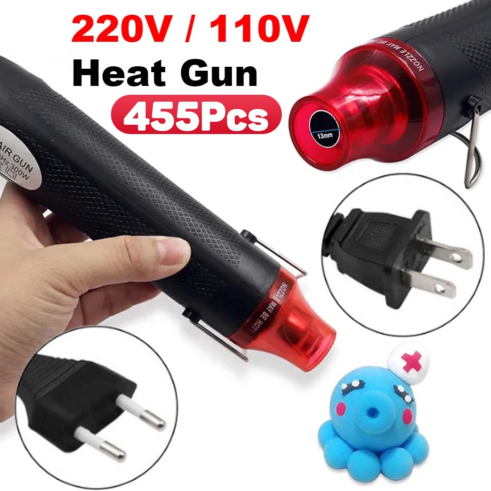 220V Hot Air Gun DIY Tool Heat Electric Power Tool Mini 300W Soldering Temperature Crafts Blower with Supporting Seat Shrink