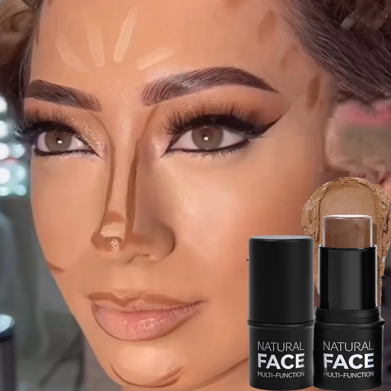 Face Highlighter Bronzer Cream Waterproof Long Lasting Brighten Facial Brightening Nose Shadow Foundation Face Makeup Cosmetics