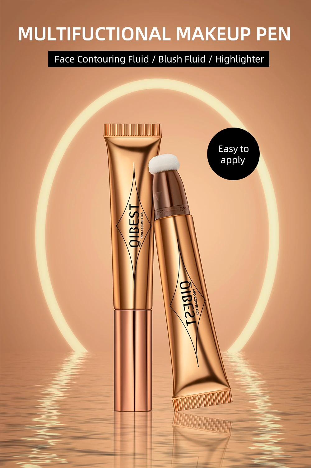 Description Picture 2 of item1PCS Liquid Blush Velvet Matte Blusher Face Pigment Lasting Beauty Natural Cream Cheek Tint Orange Peach Blush Makeup Maquiagem