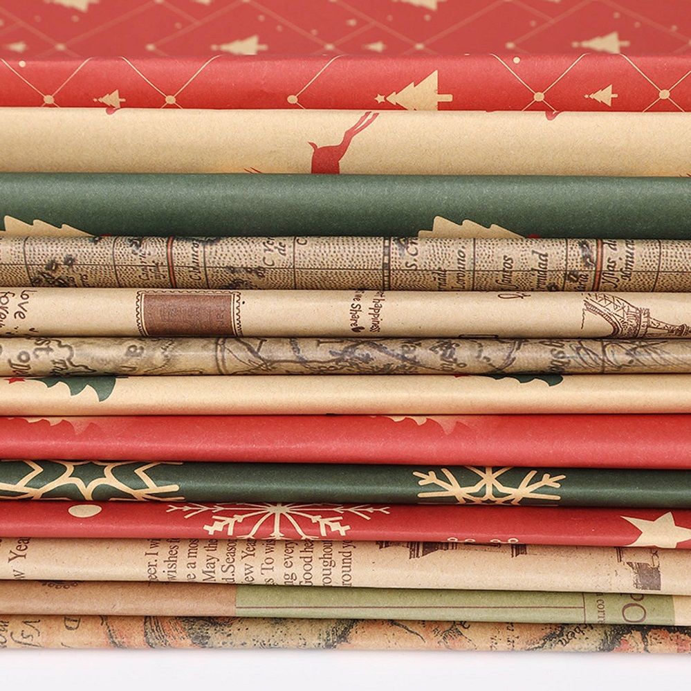Kraft Christmas Gift Wrapping Paper 1PCS 50×74cm 