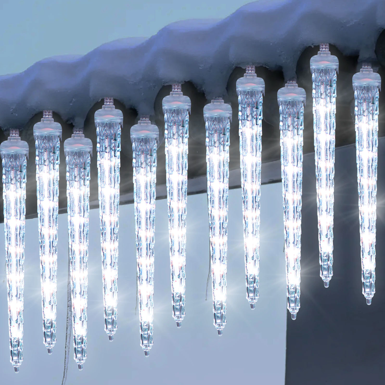 Christmas LED Hanging Icicle String Lights for Window Decor Outdoor