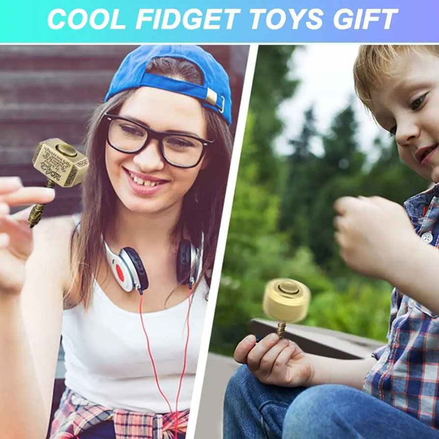 Cool Hammer Fidget Spinners: Metal Hand Finger Stress Relief Toys, Anti-Anxiety Gyro, Birthday & Xmas Gifts for Kids & Adults