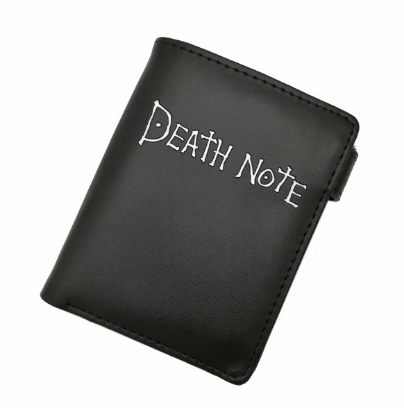 Death Note Anime Black Leather Wallet: Men and Women's Card and Photo Holder Purse with Short Design - Coin Purse for Cosplay Enthusias