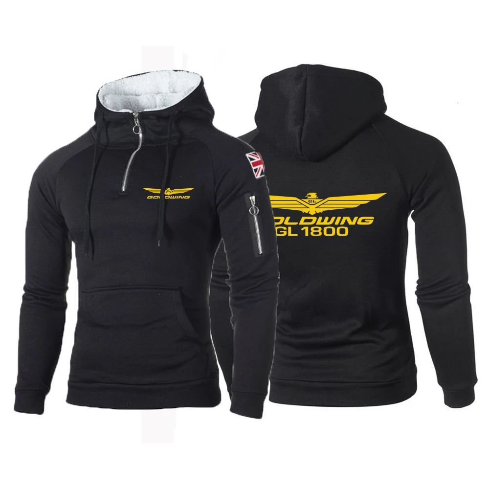 2023 new men's Golden Wing GL 1800 motorcycle shirt sweatshirt fleece sports hooded comfortable leisure fitness pullover top