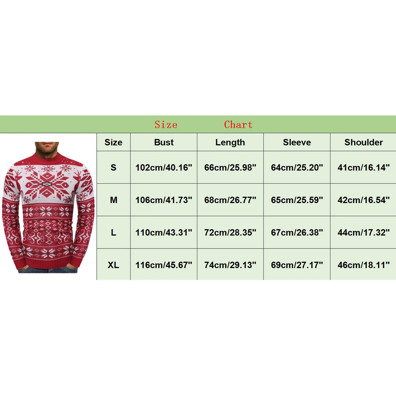 Description Picture 2 of itemMen's Winter Christmas Fashion European American Pullover Sweater With Crew Neck And Elk's Deer's Pattern