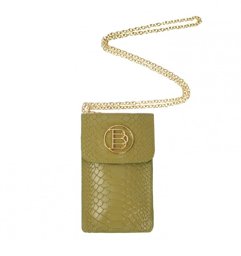 Leather phone case OLIVE