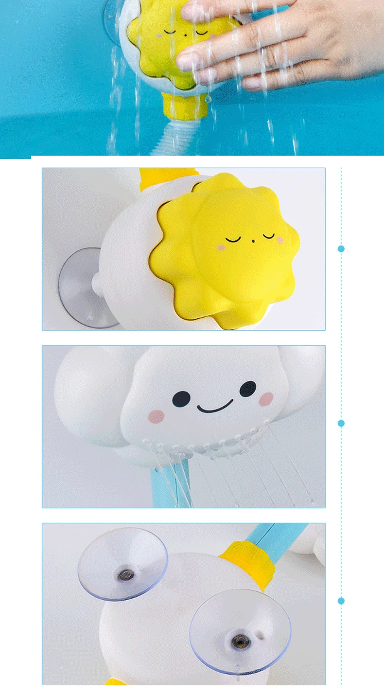 Description Picture 4 of itemCloud Rainbow Shower Baby Bath Toy - Adorable Clouds Model with Sprinkler Feature for Fun and Cute Spray Shower
