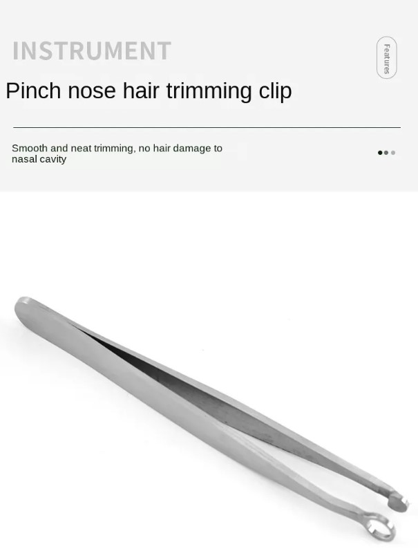 Description Picture 4 of itemUniversal Stainless Steel Nose Hair Trimming Tweezers: Eyebrow, Nose Hair Cut, Manicure, Facial Trimming Makeup Scissors Trimmer