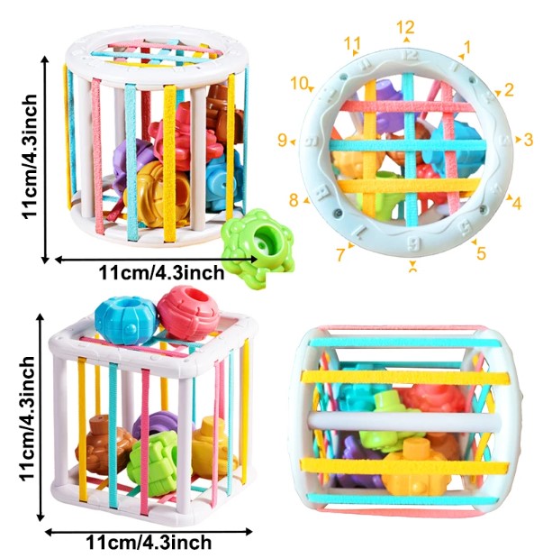 Colorful Shape Blocks Sorting Game - Montessori Learning Educational Toys for Babies Ages 0-12 Months