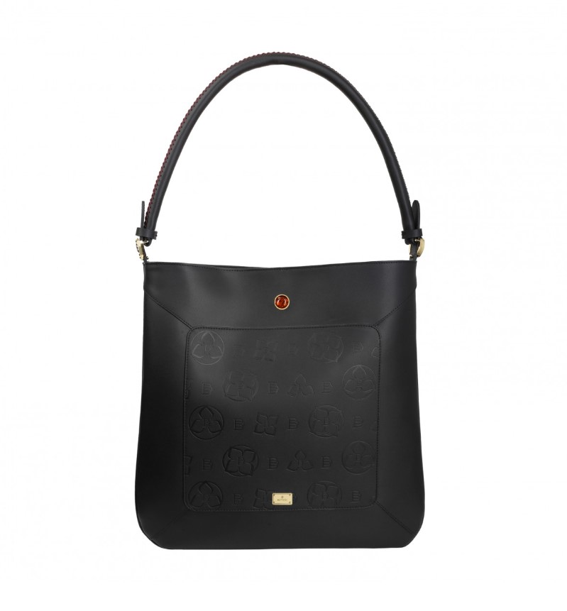 Leather handbag LENNA NAPA BLACK