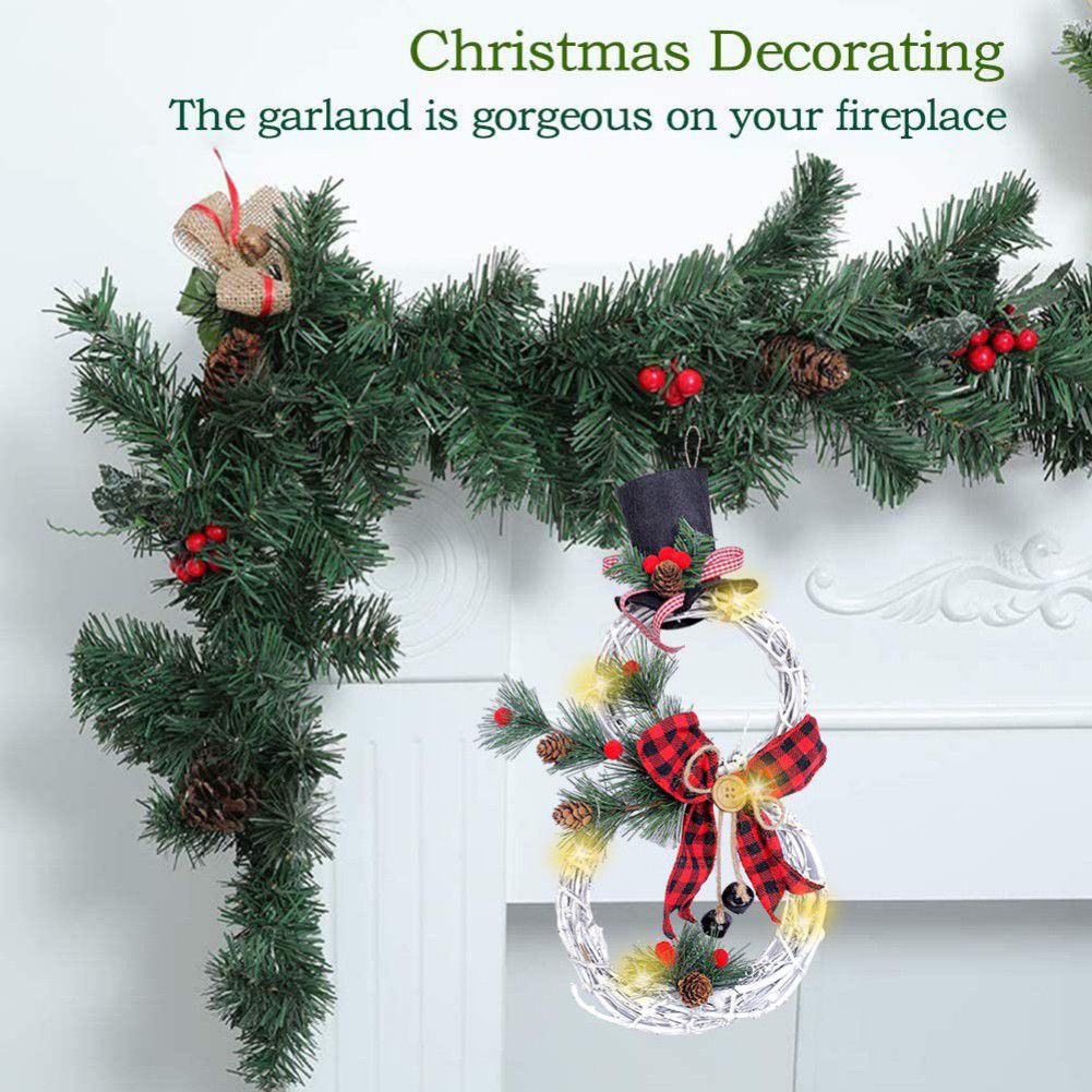 Description Picture 5 of itemChristmas Luminous Snowman Wreath Garland with LED Lights - Perfect Door Decoration for a Radiant Home Window, Wall, Background