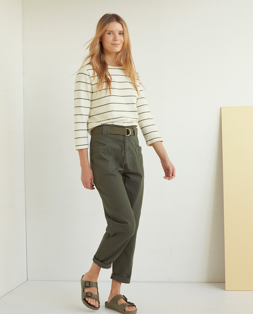 100% COTTON STRAIGHT TROUSERS