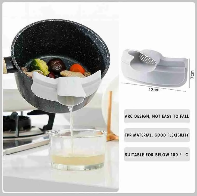 Description Picture 5 of item Silicone Anti-Spill Drain Pan: Leak-Proof Pot with Liquid Deflector for Mess-Free Cooking!