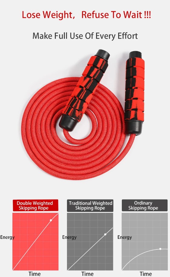 Description Picture 4 of itemFoam Grip Heavy Jump Rope for Crossfit, Boxing, and Fitness Workouts