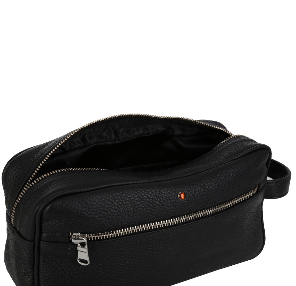 Women's leather cosmetic bag FLOTER BLACK