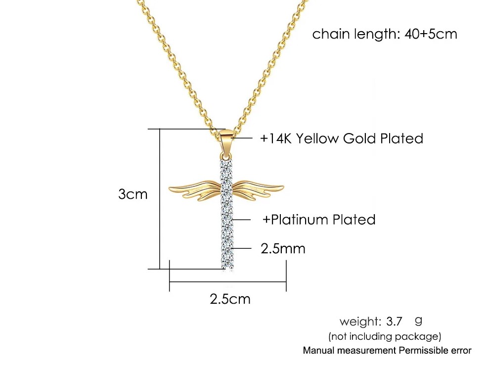 Description Picture 2 of item Pendant Necklace For Women Cross Zircon Choker Chains Gift Jewelry