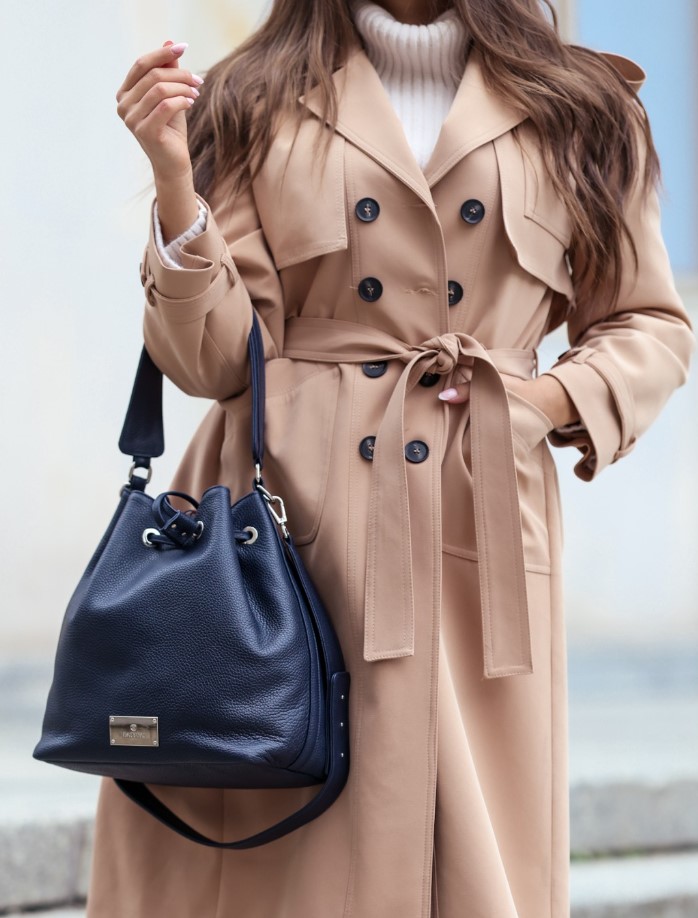 Women's handbag BE RELAXED FLOTER NAVY leather bag
