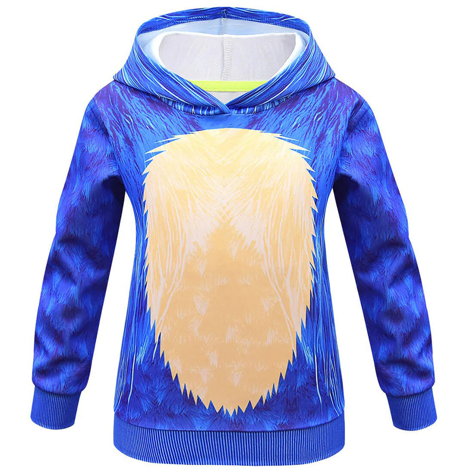 Kids Hedgehog Costume Hoodie Pants and Light-up LED Helmet 3Pcs Cosplay Outfit