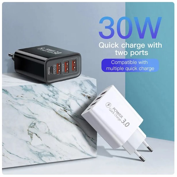 SwiftCharge Pro: 3-Port USB Type C Power Adapter, Fast Charging PD Wall Charger for Samsung, Iconic Brand, iPhone, Qualcomm Quick Charge 3.0