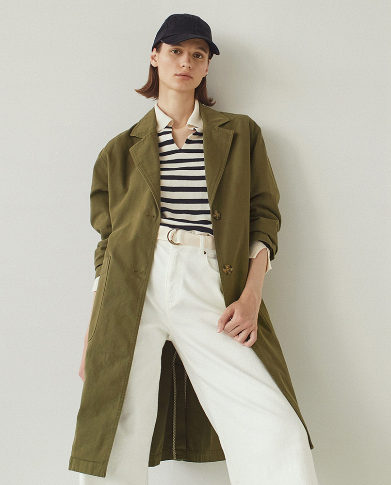 100% COTTON COAT WITH LAPELS