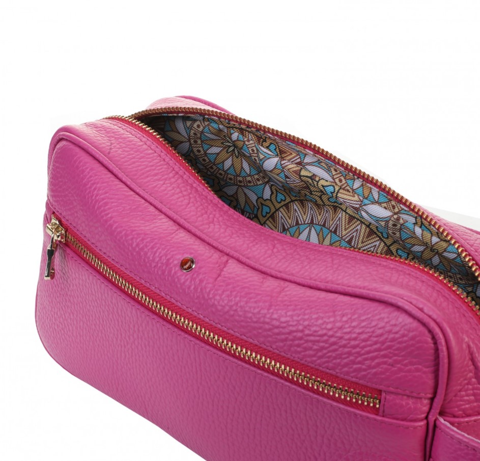 Women's leather toiletry bag FLOTER FUCHSIA
