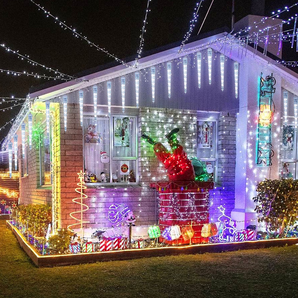 Christmas LED Hanging Icicle String Lights for Window Decor Outdoor