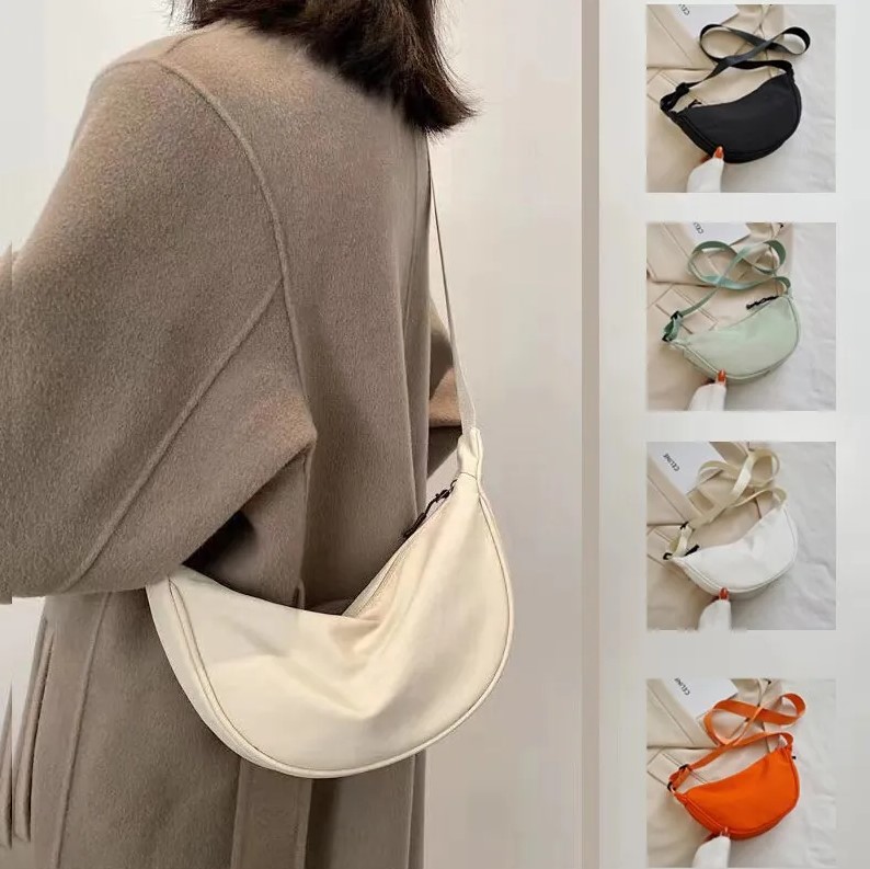 Solid Color Chest Bag for Women: Large Capacity Travel Crossbody, Half Moon Designed Belt Bag, Ladies Daily Street Fanny Packs