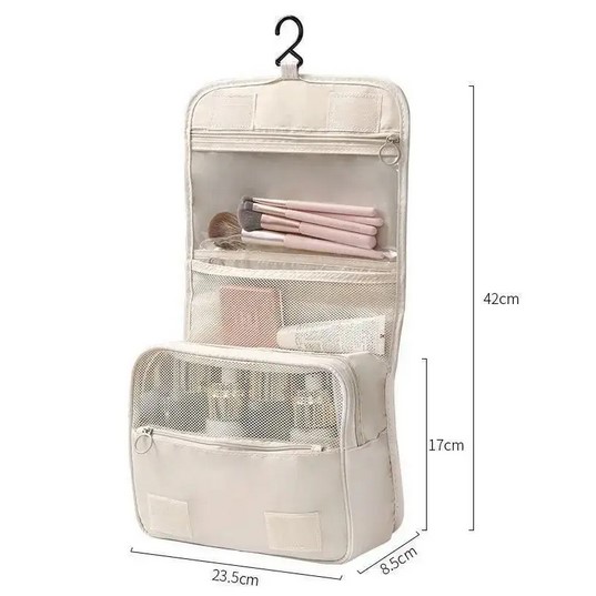 Description Picture 4 of itemMulti-Functional Folding Hanging Cosmetic Storage Bag - Portable Makeup Brush Storage with Large Capacity, Perfect for Travel