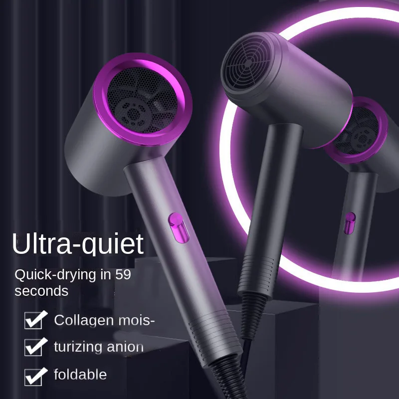 Electric Hair Dryer Blue Negative Ion Hot Cold Wind Silent Hair Dryer For Use Suitable For Home Salonblue Light Quick Hairdryer
