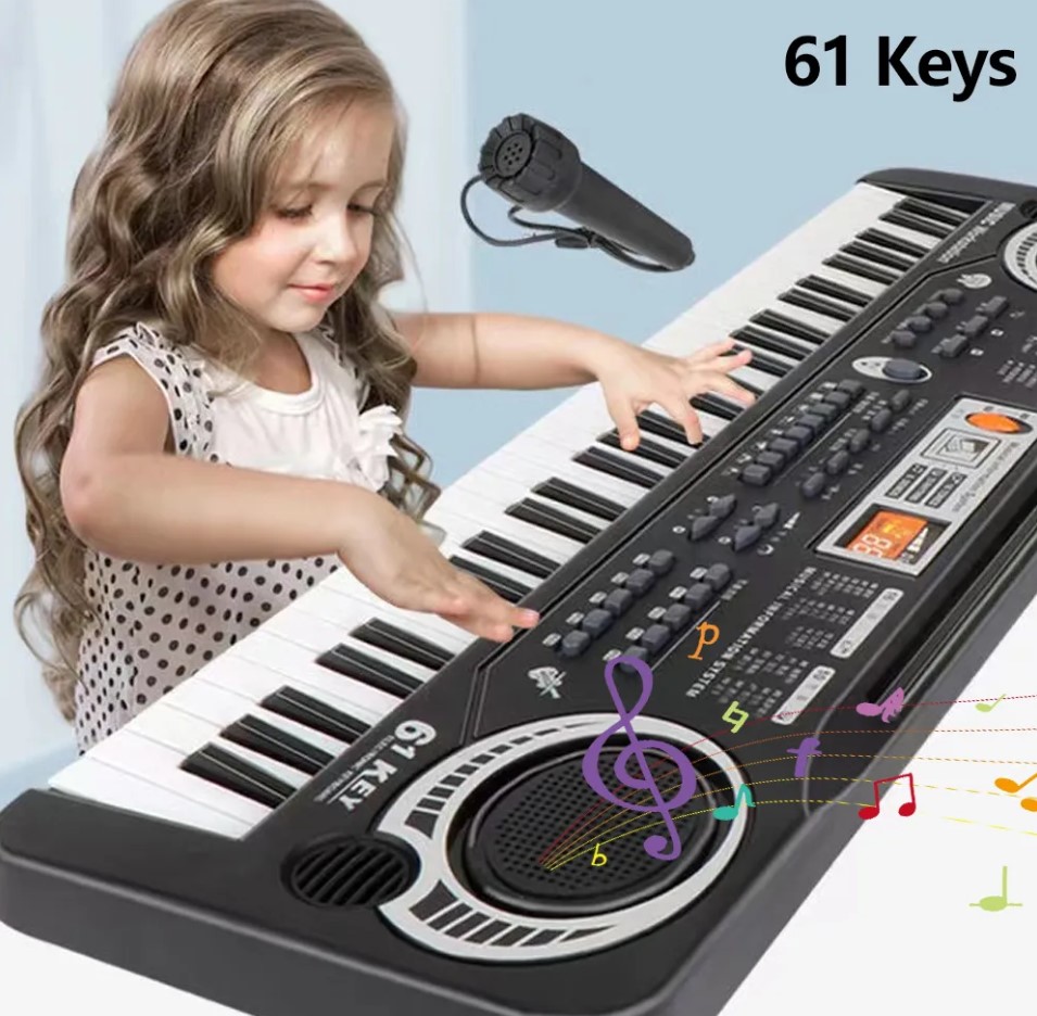 Portable Electronic Piano Keyboard for Kids: Educational Musical Instrument Toy with Microphone