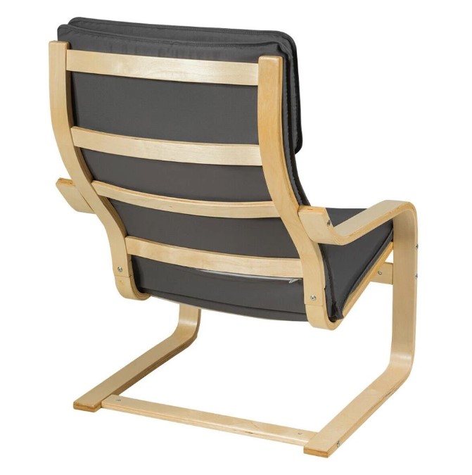 Goplus Relax Lounge Chair Bentwood Armchair & Padded Ottoman Set with Magazine Rack