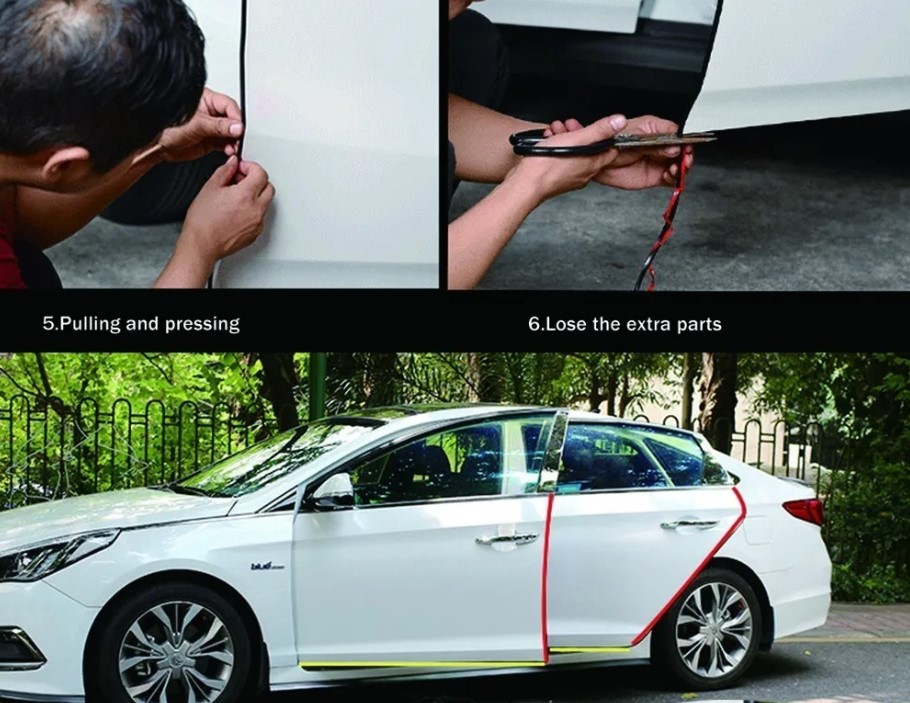 Description Picture 5 of item5M Car Styling Auto Door Edge Guard: Scratch Strip Protector, Anti-Collision Rubber Sealing Trim Molding, Side Decorative Sticker