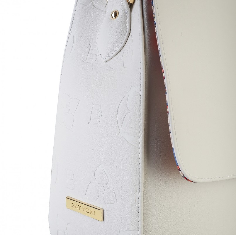 Leather handbag MERA NAPA ECRU