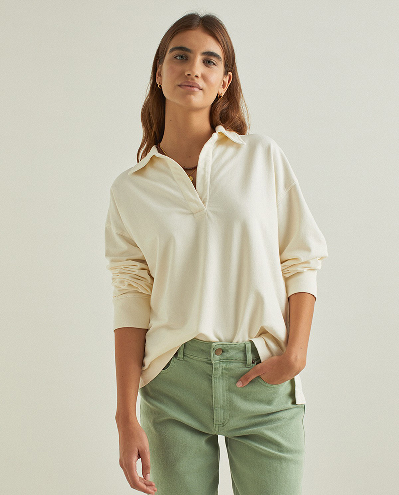 100% COTTON LONG-SLEEVE POLO