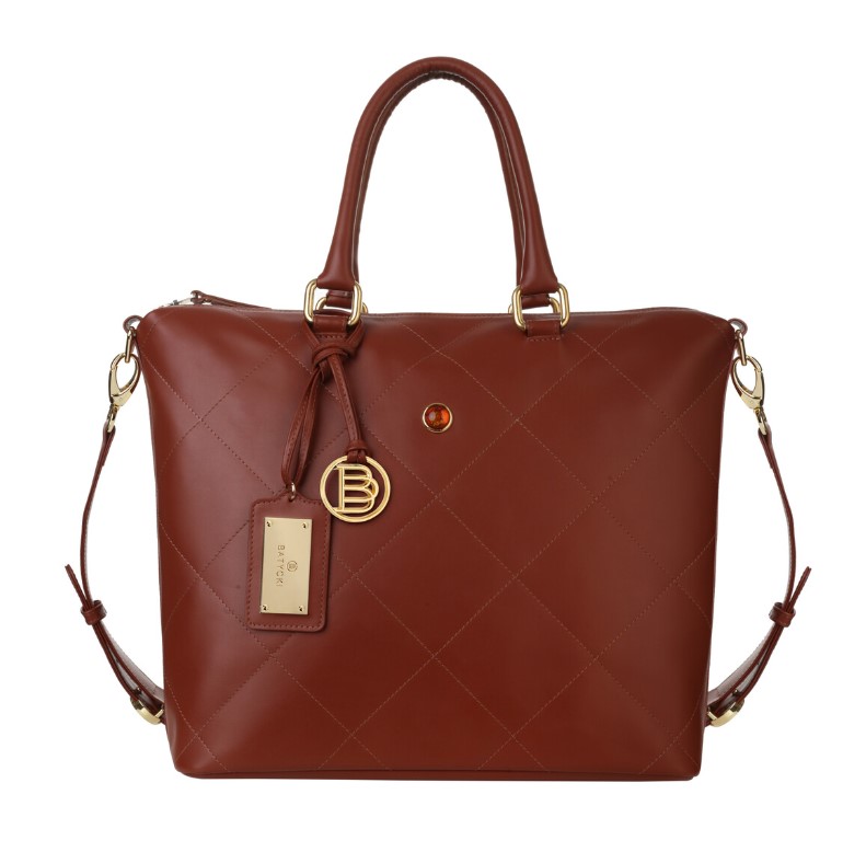 Leather handbag HERRA NAPA BRANDY