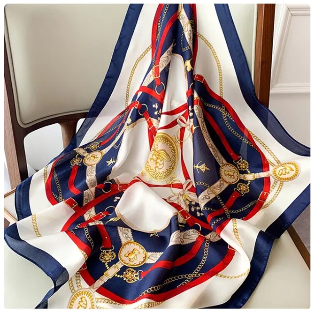 70cm Silk Square Scarf for Women: Satin Bandana Print Scarves, Fashionable Lady Hair Shawl Wrap