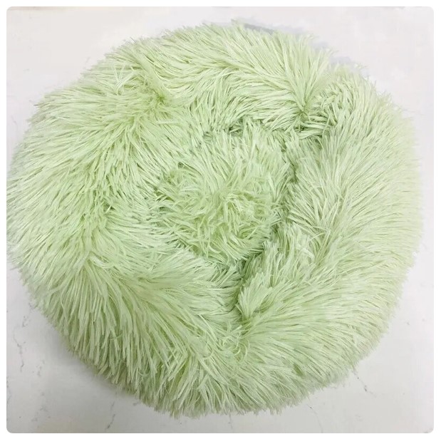 Round Soft Shaggy Cat Nest - Indoor Dog and Cat Bed with Removable Machine Washable Pillow Mat