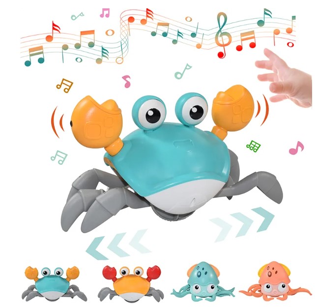Ocean Adventure Pal: Induction Escape Crab Octopus Crawling Toy - Electronic Pets with Music for Educational Toddler Fun