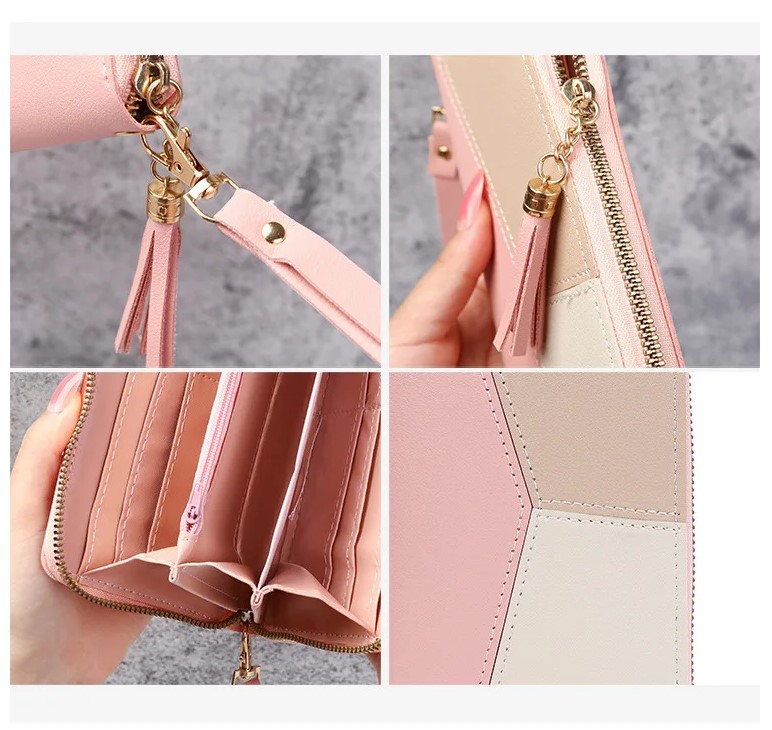 Description Picture 3 of itemStylish PU Leather Zipper Wallet: Women's Long Billfold Wallet with Coin Purse, Card Holders, and Handbag Design