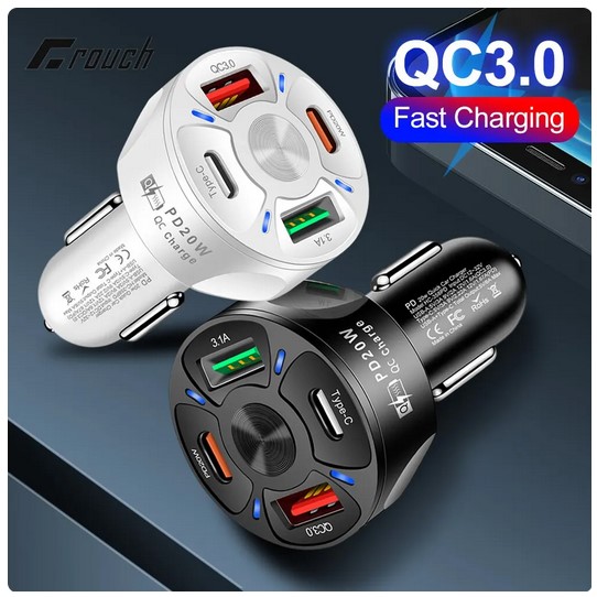 OLAF Dual USB C Car Charger - Fast Charging USB PD QC3.0, Type C Fast Charger for iPhone, Samsung, Iconic Brand