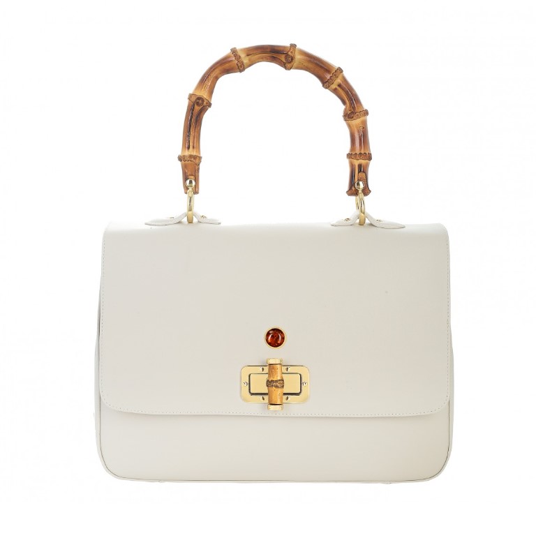 Leather handbag MERA NAPA ECRU